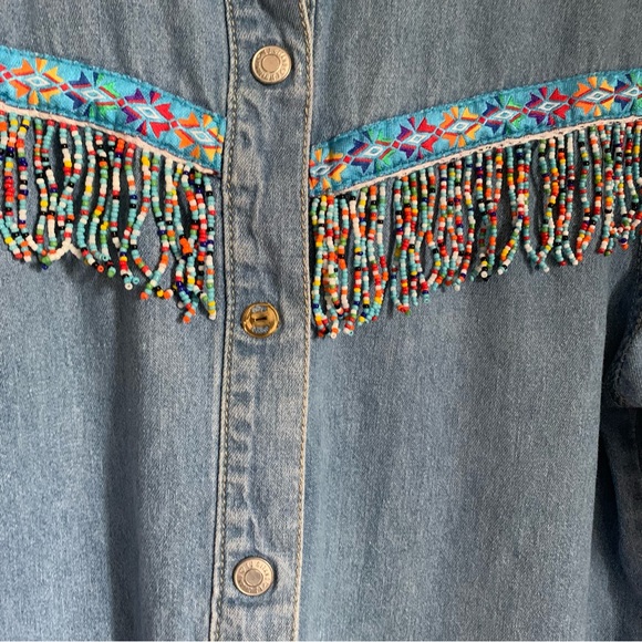 Vintage Gitano Jeans and Shirt Set Western Beaded Youth 9/10 11/12 Stampede - Picture 4 of 13